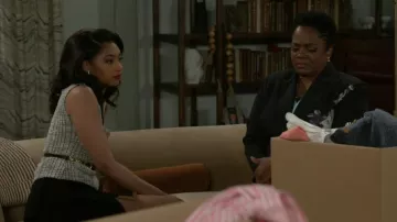 Zara Buttoned Jacquard Textured Top worn by (Colby Muhammad) as seen in Beyond the Gates (S01E63)