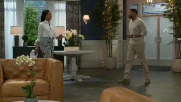 Akira Austin Wide Leg Patch Denim Jeans worn by Chelsea Hamilton (Rhonnirose Mantilla) as seen in Beyond the Gates (S01E64)
