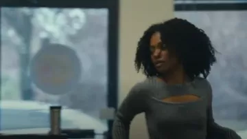 Nasty Gal Acid Wash Cut Out Detail Ribbed Knit worn by Rhonda (Nona Parker Johnson) as seen in Mayor of Kingstown (S03E06)