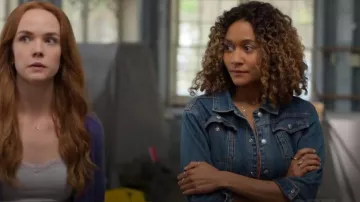 Veste en jean AG Robyn portée par Sydney Shandon (Lindura) comme on le voit dans Sullivan’s Crossing (S03E06)