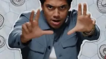 Gen V Chance Perdomo Blue Cotton Jacket worn by Andre Anderson (Chance Perdomo) in Gen V (S01)