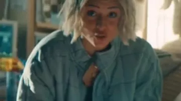 Gen V Lizze Broadway Blue Quilted Jacket worn by Emma Meyer (Lizze Broadway) in Gen V (S01)