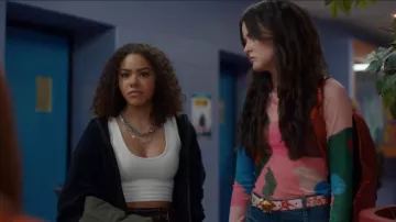 JW Anderson Pink Printed Long Sleeve T-Shirt worn by Maxine Baker (Sara Waisglass) as seen in Ginny & Georgia (S03E01)