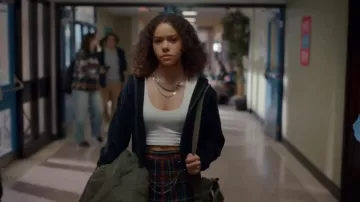 Superdry Green Vintage Check Pleated Mini Skirt worn by Virginia ‘Ginny’ Miller (Antonia Gentry) as seen in Ginny & Georgia (S03E01)