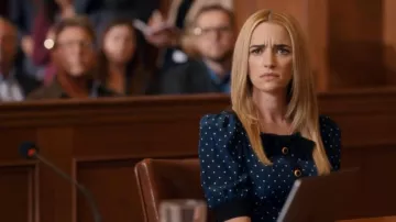 Alessandra Rich Silka Mini Robe à Pois Bleu portée par Georgia Miller (Brianne Howey) comme on le voit dans Ginny & Georgia (S03E06)