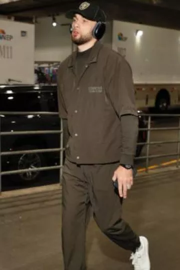 Dior White Leather & Oblique B33 Sneakers worn by Zach LaVine on the Instagram account @nbafashionfits