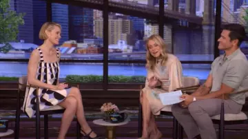 Oscar de la Renta Geometric Circle Trapeze Dress worn by Leslie Bibb as seen in LIVE with Kelly and Mark on June 5, 2025
