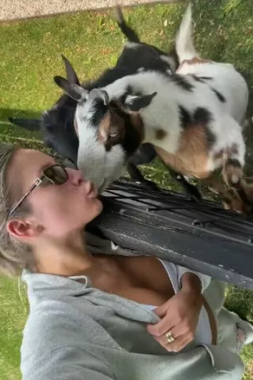 Boys Lie Later Cowboy Harley Zip Hoodie worn by Alix Earle on her Tiktok post on June 5, 2025