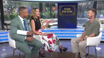 Dolce & Gabbana Poppy Print Midi-Skirt worn by Savannah Guthrie as seen in Today on June 5, 2025