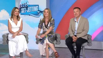 Mule compensée Celine Polly en cuir de veau portée par Jenna Bush Hager comme on le voit dans Today with Jenna & Friends le 6 juin 2025