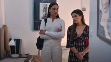 Prada Lipstick Print Twill Dress worn by Lollo Millkvist (Alva Bratt) as seen in Barracuda Queens (S02E02)