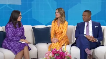 Robe Maje Paisley portée par Savannah Sellers comme on le voit dans Today le 10 juin 2025