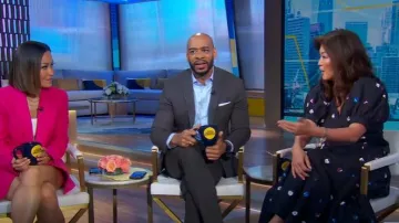 3.1 Phillip Lim Floral-Embroidered Puff-Sleeved Dress worn by Juju Chang as seen in Good Morning America on June 5, 2025