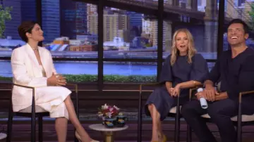 Gia Studios Oversize Double Breasted Blazer worn by Monica Barbaro as seen in LIVE with Kelly and Mark on June 10, 2025