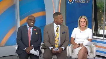 Vestido estilo suéter con dobladillo con volantes de Eliza J Pointelle, usado por Dylan Dreyer, como se vio en Today el 11 de junio de 2025.