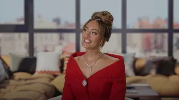 Bulgari White Gold Diamond Serpenti Necklace worn by Emira D'spain as seen in Next Gen NYC (S01E01)