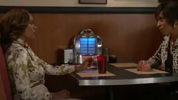 Bar III Floral Tie-Neck Blouse worn by Tracy(Maria Howell) as seen in Beyond the Gates (S01E66)