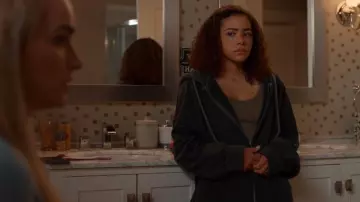 Out From Under Drew Seamless Ribbed Cropped Tank Top In Olive worn by Virginia ‘Ginny’ Miller (Antonia Gentry) as seen in Ginny & Georgia (S03E07)