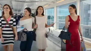 Gini London Burgundy Satin V Neck Midi Slip Dress worn by Amina Khalil (Sarah Gustafsson) as seen in Barracuda Queens (S02E06)