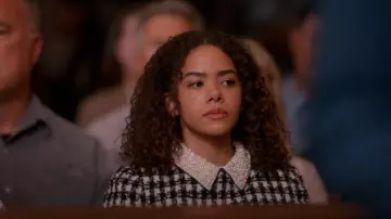 Alice And Olivia Velia Embellished Collar Short Sleeved Dress worn by Virginia ‘Ginny’ Miller (Antonia Gentry) as seen in Ginny & Georgia (S03E09)
