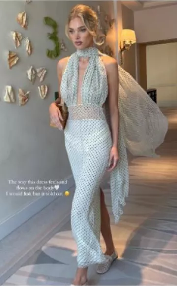 Ballerines Alaia portées par Elsa Hosk sur son post Instagram le 9 juin 2025