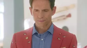 Sirens Glenn Howerton Duck Print Coat of Ethan Corbin II (Glenn Howerton) in Sirens (S01E02)