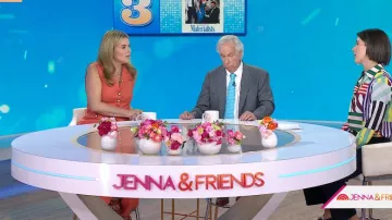 Celine Polly Wedge Mule in Calfskin worn by Jenna Bush Hager as seen in Today with Jenna & Friends on June 12, 2025