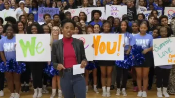 Blouson de motard en cuir Vero Moda porté par Priscilla Thompson comme on le voit dans Today le 12 juin 2025