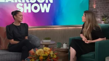 Vestido de trabajo con frente con botones Eloquii usado por Kelly Clarkson como se ve en The Kelly Clarkson Show el 12 de junio de 2025