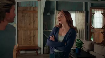 Francesca's Jun And Ivy Blue Buttoned Cardigan Sweater worn by Maggie Sullivan (Morgan Kohan) as seen in Sullivan's Crossing (S03E07)