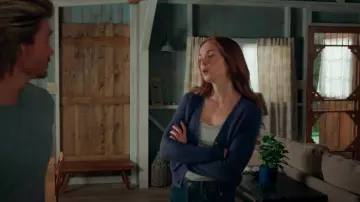 Francesca's Jun And Ivy Blue Buttoned Cardigan Sweater worn by Maggie Sullivan (Morgan Kohan) as seen in Sullivan's Crossing (S03E07)