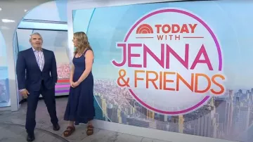 Claudie Pierlot Tradi Pleated Gown worn by Jenna Bush Hager as seen in Today on June 15, 2025