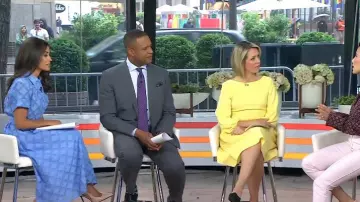 Eliza J Balloon Sleeve Fit & Flare Dress worn by Dylan Dreyer as seen in Today on  June 16, 2025
