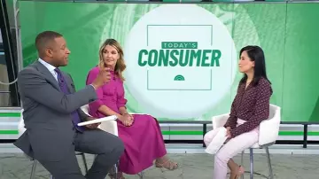 Prada Suede Strappy Sandals worn by Savannah Guthrie as seen in Today on June 16, 2025