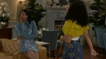 Mango Denim Shirt with Bow worn by Kat Richardson(Colby Muhammad) as seen in Beyond the Gates (S01E72)