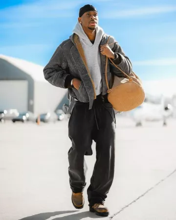 Séfr Beige Braided Drawstring Backpack worn by Shai Gilgeous-Alexander on the Instagram account @leaguefits