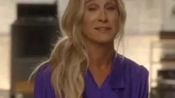 And Just Like That S03 Sarah Jessica Parker Purple Coat of Carrie Bradshaw (Sarah Jessica Parker) in And Just Like That… (S03E05)