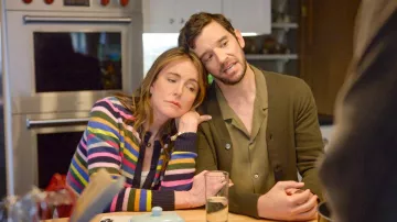 Rainbow Striped Cardigan of Liz (Christa Miller) in Shrinking (S02)