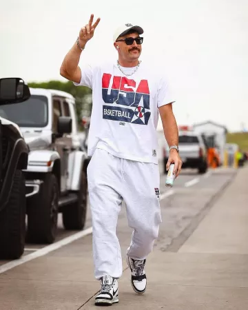 Nike LeBron 6 Zoom United We Rise worn by Travis Kelce on the Instagram account @blitzfits