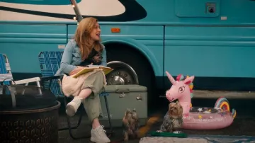 Steve Madden Brix White Rounded Closed Toe Lace Up Embellished Detail Sneakers worn by Elena (Mariana Treviño) as seen in Stick (S01E04)