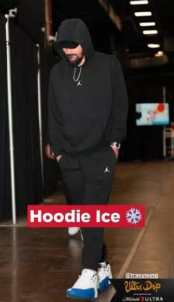 Jordan Black Crossover Sweatpant porté par Trae Young sur le compte Instagram @atlhawks