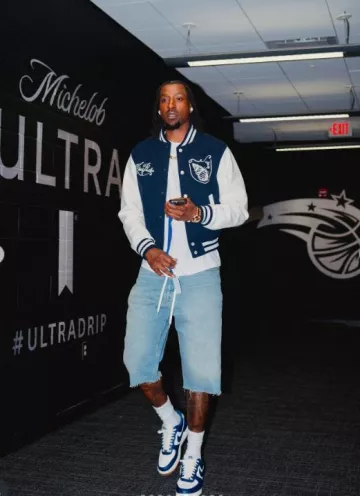 Maison Margiela Light Blue Denim Drawstring Shorts worn by Kentavious Caldwell-Pope on the Instagram account @orlandomagic