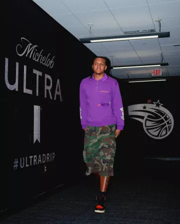 Polo de manga larga Chrome Hearts Matty Boy Purple usado por Paolo Banchero en la cuenta de Instagram @orlandomagic