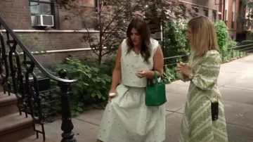 Falda de fiesta Buru Polly en Celestial Mint usada por Katie Sturino como se ve en Today el 18 de junio de 2025