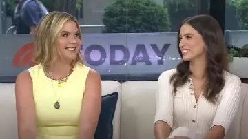 Maje Sequin Knit Midi Dress worn by Angie Lassman as seen in Today on June 18, 2025