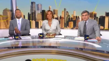 Robe-chemise en viscose imprimée Tory Burch portée par Robin Roberts comme on le voit dans Good Morning America le 18 juin 2025