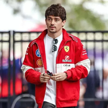 F1 Australia Grand Prix Charles Leclerc Red Team Jacket worn by Charles Leclerc on the Instagram account @charlesleclerc16