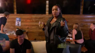 Pretty Little Thing Olive PU Mini Knot Handle Grab Bag worn by Jasmine Goode as seen in The Valley (S02E09)