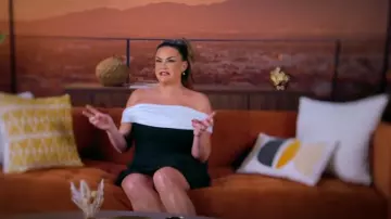 Zara Black White Folded Off-The-Shoulder Mini Dress worn by Brittany Cartwright as seen in The Valley (S02E10)