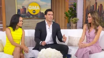 Robe en dentelle fringante J. Crew portée par Linsey Davis vue dans Good Morning America le 19 juin 2025